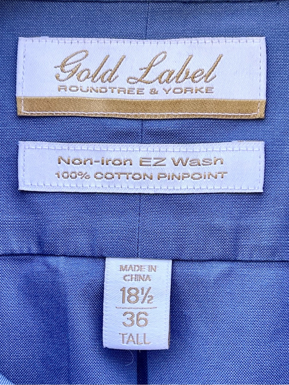 Roundtree & Yorke Gold Label Men’s Dress Shirt in Periwinkle- 18 1/2 - 36 Tall - Picture 2 of 7